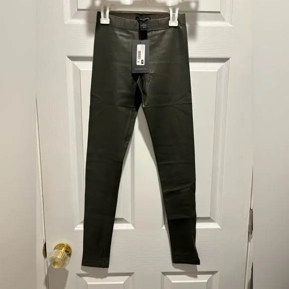 David Lerner Olive Green Coated Classic Legging - Picture 1 of 5